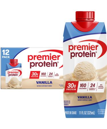 Premier Protein Shake, Vanilla, 30g Protein, No Added Sugar, 24 Vitamins & Minerals to Support Immune Health, 11 fl oz, 12 Pack (Packaging May Vary) Vanilla 11 Fl Oz (Pack of 12)