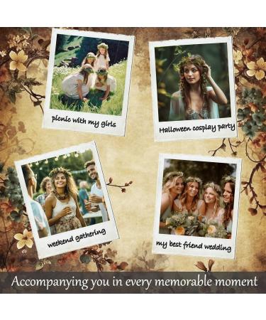 Flower Crown Hair Band For Women Floral Headband Bridal Accessories Garland Festival Wedding Fairy Headpiece 003 - Buy Online on GoSupps.com