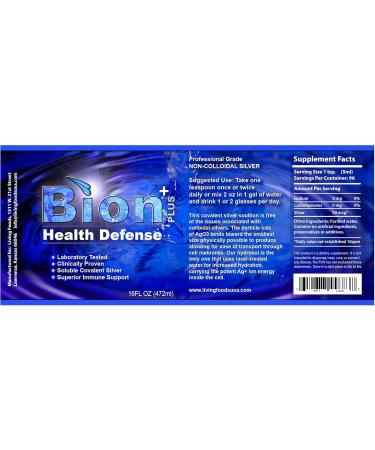 Bion SS Health Defense Silver Hydrosol with Ozone - 16 Fl Oz | Premium Immune Support & Water Purification - Buy Online on GoSupps.com