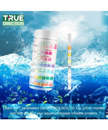 TrueDirection 7-in-1 Aquarium Test Strips - 100 pcs for Freshwater & Fish Pond | Accurate Water Quality Testing (pH Hardness Nitrate Nitrite Chlorine) - Buy Online on GoSupps.com