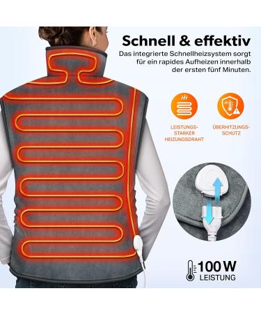 Sinnlein Heating Pad 60x85cm - Electric Heat Pad for Back Shoulder & Neck | 3 Temperature Settings & Auto Shut-Off (Gray) | International Shipping - Buy Online on GoSupps.com