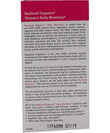  Country Life Realfood Organics Women's Daily Nutrition Multivitamin - 60 Easy-To-Swallow Tablets  - Buy Online on GoSupps.com