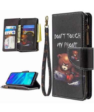 Miago 9 card slots leather cover for Huawei Y6 2019 colorful zipper Flip case Wallet case cell phone case PU leather pocket protective cover chainsaw bear huawei y6 2019 chainsaw bear