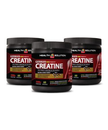 Bodybuilding Supplements Gainer - German CREATINE CREAPURE - Dietary Supplement - Creatine Powder Made in USA - 3 Cans 900 Grams (180 Servings)