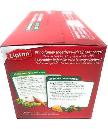 Lipton Chicken Noodle Soup Reduced Sodium - 25% Less Salt - 16 Pouches Equals 48 Bowls - Buy Online on GoSupps.com