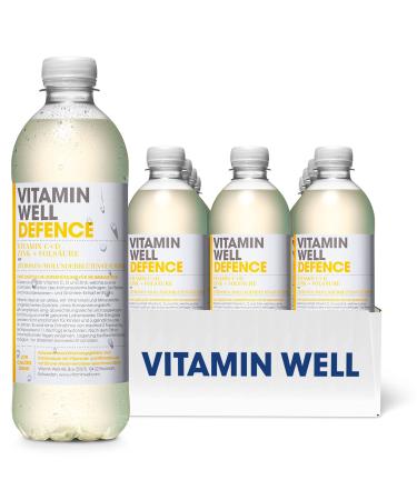 Vitamin well vitamin water with taste - vitamin C vitamin D zinc - functional and low -calorie drink enriched with functional ingredients - 12 x 500ml including deposit (defense)