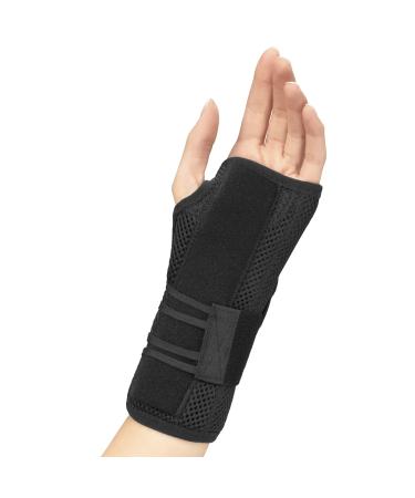 OTC Wrist Brace Adjustable Thumb Strap Support Black (Left Hand) Small