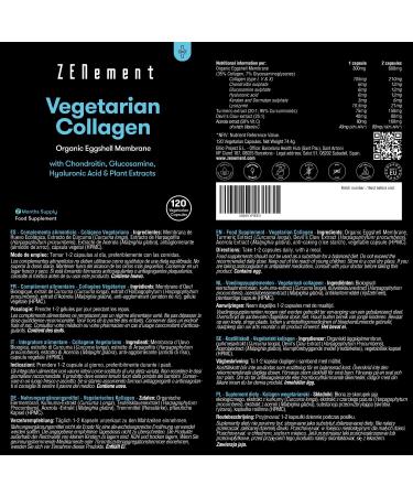 Organic Vegetarian Egg Membrane Collagen Natural Source of Glucosamine Hyaluronic Acid and Chondroitin with Botanical Extracts For Joints and Skin 120 Vegetarian Capsules - Buy Online on GoSupps.com