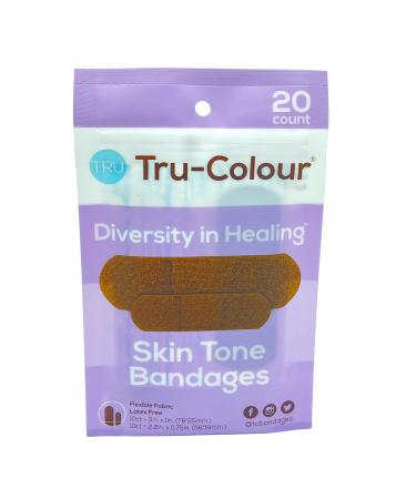 Tru-Colour Skin Tone Adhesive Fabric Bandages Match Your Skin Tone Purple 20 Bandages