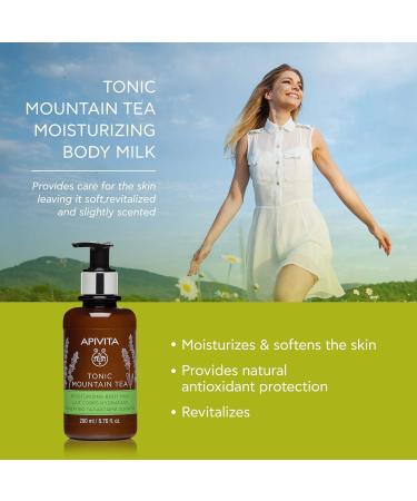 Apivita Tonic Mountain Tea Moisturizing Body Milk 6.76 fl.oz. | Energizing Shea Butter Lotion for All Skin Types - Buy Online on GoSupps.com
