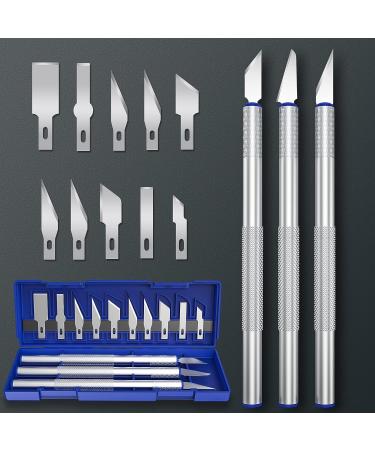 15Pcs Precision Craft Hobby Knife Set for Carving, Modeling, Scrapbooking - Sharp Razor Knives for DIY Art Work Cutting - Buy Online on GoSupps.com
