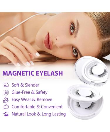 Manga Magnetic Eyelashes without Eyeliner Reusable Magnetic Lashes Natural Look Short Magnetic Eyelashes Kit with Applicator Wispy False Eyelashes No Glue or Liner Needed (2 Pairs 8 Pieces) Magnetic-04CT - Buy Online on GoSupps.com