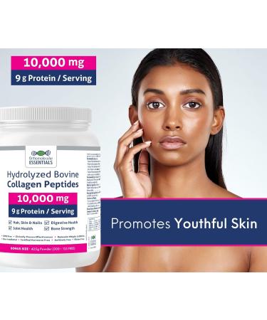 Orthomolecular Hydrolyzed Bovine Collagen Peptides Powder 10 000mg 425g - Vitamins for Bone Strength Digestive Health Joint Health Hair Skin and Nail Vitamins - Collagen Supplement - Research Based Advanced Formulas - Orthomolecular Essentials Formulated  - Buy Online on GoSupps.com