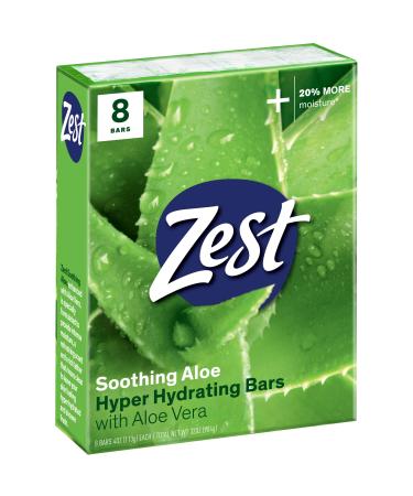 Zest 8-Bar Bath Size Soap Fresh Aloe 4 Ounce (Pack of 8) Fresh Aloe 4 Ounce (Pack of 8)