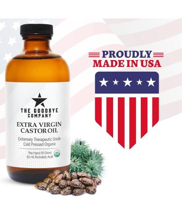 Organic Cold-Pressed Castor Oil 16oz - 100% Pure & Natural for Skin, Hair Growth, Eyelashes - USDA Certified, Hexane & BPA Free - Buy Online on GoSupps.com