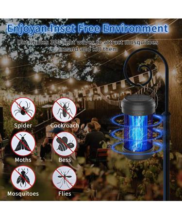 Solar Bug Zapper Lantern Qumox 2-in-1 Portable & Rechargeable Mosquito Zapper with 4000mAh Battery & LED Night Light 4000V Electric Fly Zapper for Outdoor Patio Backyard Garden - Buy Online on GoSupps.com