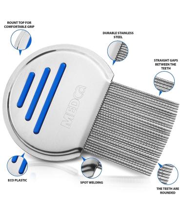 Lice Comb (Pack of 3) - Professional Stainless Steel Treatment for Head Lice with Rounded Tips - Individually Packaged for Comfort and Ease of Use - Buy Online on GoSupps.com