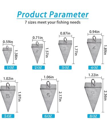 Pyramid Sinkers Fishing Weights | Saltwater Surf Fishing Gear Tackle | 1oz-8oz | 4 Pack - Buy Online on GoSupps.com
