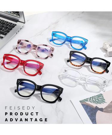FEISEDY Classic Cat Eye Blue Light Blocking Glasses for Women - Oversized Butterfly Computer Eyewear B9092 Black 49mm - Stylish Protection Against Digital Eye Strain - Buy Online on GoSupps.com