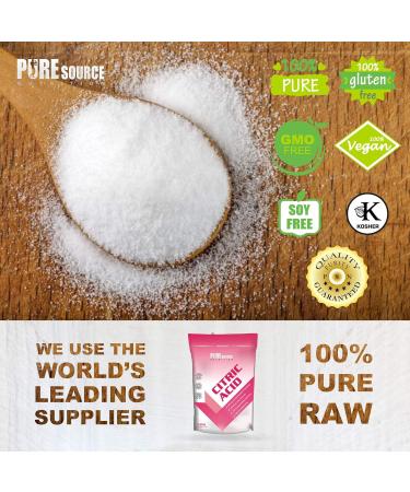 Pure Source Nutrition Citric Acid 100% Pure Food Grade for Food Bath Bombs Cleaning Cheese Making Cooking Descaling Descaler (100g) - Buy Online on GoSupps.com