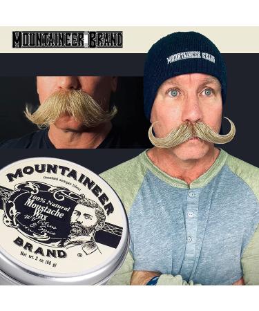 Mountaineer Brand Mustache Wax 2oz - 100% Natural Beeswax & Plant Based Oils for Long-Lasting Extra Firm Hold | Grooming Beard and Moustache | Smooth Conditioning Balm with Citrus & Spice Scent - Buy Online on GoSupps.com