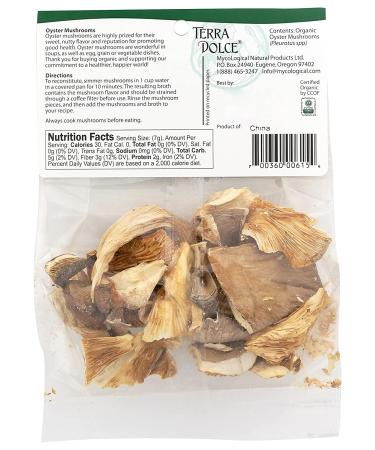 Terra Dolce Organic Oyster Mushrooms 0.75oz - Premium Quality | Fresh from the Farm - Buy Online on GoSupps.com