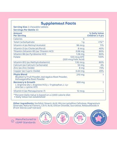 JoySpring Growth Vitamins for Teens & Height Support for Kids - Fruit Punch - 60 Chewable Tablets - Buy Online on GoSupps.com