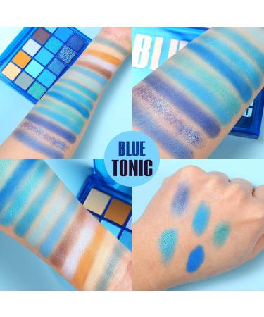UCANBE Bright Neon Eyeshadow Makeup Palette High Pigmented Eyes Shadow Colorful Vibrant Creamy Make Up Pallets Kit 15 Shades - Blue Tonic - Buy Online on GoSupps.com