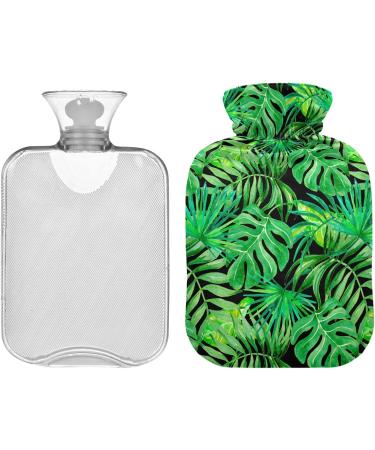 NAANLE Tropical Leaves Hot Water Bottle | 2L Transparent Cover for Pain Relief Menstrual Cramps Heat & Cold Therapy - Buy Online on GoSupps.com