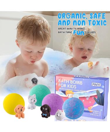 Kids Bath Bombs Gift Set with Surprise Puppy Toy Inside - 12 Pack Organic Fizzy Balls for Girls and Boys - Perfect Easter, Birthday, or Christmas Gift for Dog Lovers - Buy Online on GoSupps.com