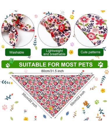 Summer Dog Bandanas: Reversible Floral Triangle Bibs for Dogs Cats - Cute Flower Patterns XL - Buy Online on GoSupps.com