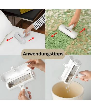 Boumour Animal Hair Remover | Lint Roll & Self-Cleaning Tool for Pet Hair on Carpets Sofas & Beds - Effective Cat & Dog Hair Removal - Buy Online on GoSupps.com