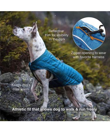 Kurgo Loft Dog Jacket XL - Reversible Fleece Winter Coat - Cold Weather Protection - Reflective Accents - Water Resistant - Deep Violet/Charcoal - Buy Online on GoSupps.com