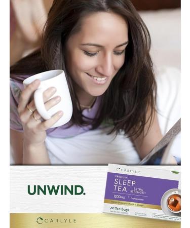 Carlyle Sleep Tea | 50 Tea Bags | Caffeine Free Herbal Blend | Promotes Restful Sleep | Non-GMO & Gluten Free - Buy Online on GoSupps.com