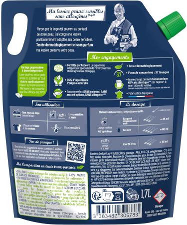 Ecocert Sensitive Skin Detergent Refill Allergen-Free 1.7 L - Buy Online on GoSupps.com