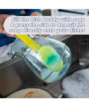 Scrub Daddy Dish Wand: Soap Dispensing Dish Brush with Texture Changing Sponge - Yellow - Buy Online on GoSupps.com