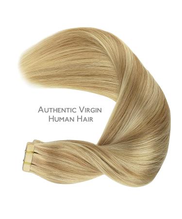 WENNALIFE Tape in Hair Extensions Human Hair 20pcs 50g 20 inch Light Blonde Highlighted Golden Blonde Remy Hair Extensions - Buy Online on GoSupps.com