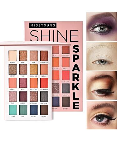 Eye Shadow Palette Makeup - Eye Shadow Pallet 20 Colors | Matte Shimmer Makeup Palette Long Lasting Waterproof Colorful Powder Eye Shadows Pigmented Makeup Palette Pochy - Buy Online on GoSupps.com
