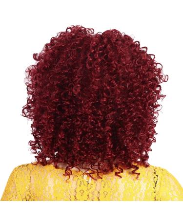 Red Afro Wig - Short Curly Wig with Bangs for Black Women | Synthetic Full Wig for International Shipping - Buy Online on GoSupps.com