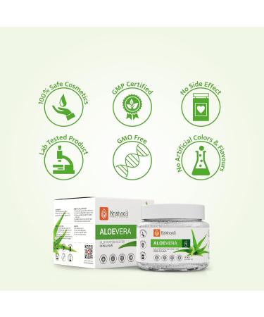 Krishna's Aloe Vera Gel 250g | Pure Non-Sticky Soothing Gel for Skin Body & Hair | Enriched with Vitamin C & E for Dark Spots & Acne - Buy Online on GoSupps.com