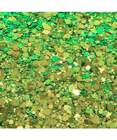 Color Shift Chunky Glitter for Festival Rave Makeup - Green/Gold - Buy Online on GoSupps.com