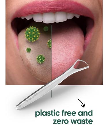 Buy T-brush Stainless Steel Tongue Scraper | Oral Care & Breath Freshener (2 Pack) - International Shipping Available - Buy Online on GoSupps.com