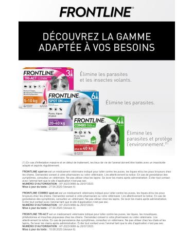 FRONTLINE Combo Dog - Anti Flea Anti-Tick - Protects Habitat1 Eliminates Fleas for 8 Weeks/Ticks for 4 Weeks - For Dogs +40 kg - Made in France - 4 Pipettes - Buy Online on GoSupps.com
