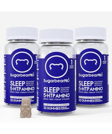 SugarbearPro Sleep Aid Gummies for Adults with Melatonin 4mg, Magnesium, L-Theanine, 5 HTP, B6, Valerian Root, Lemon Balm - Vegan Chewable Sleep Supplement, Sleep Vitamins (3 Month Supply)