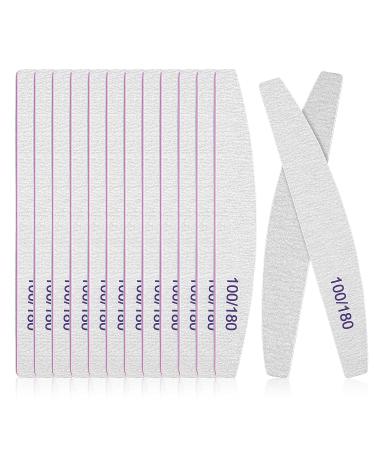 12pcs Double-Sided Nail Files 100/180 - Washable & Reusable for Gel & Acrylic Nails | Perfect for Nail Studios & Home Use - Buy Online on GoSupps.com