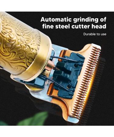 Qukaim Electric Hair Trimmer Vintage Golden Engraved Electric Hair Trimmer for Barber Salon Professional Hair Clipper - Buy Online on GoSupps.com
