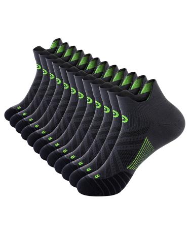 Paplus ankle compression stockings for women and men 2/4/6 pair low cut compression running socks with ankle support New Gray (6 pairs) L/XL (mens 9.5-12/WOMENS 10.5-13)