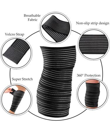 Buy Elastic Compression Bandage Wrap - Extra Long Stretch Black for Injury Recovery - Buy Online on GoSupps.com