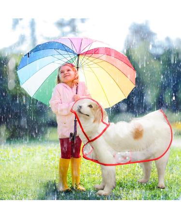 Shop Petcute Waterproof Dog Raincoat with Hood - Transparent PVC Breathable Button Closure | Ideal for Medium & Large Dogs in Red - Buy Online on GoSupps.com