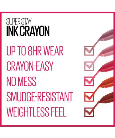 Maybelline Super Stay Ink Crayon Lipstick - Sandy Nude | Longwear Matte Lip Crayon 8Hrs | Precision Tip & Built-in Sharpener | 1 Count - Buy Online on GoSupps.com